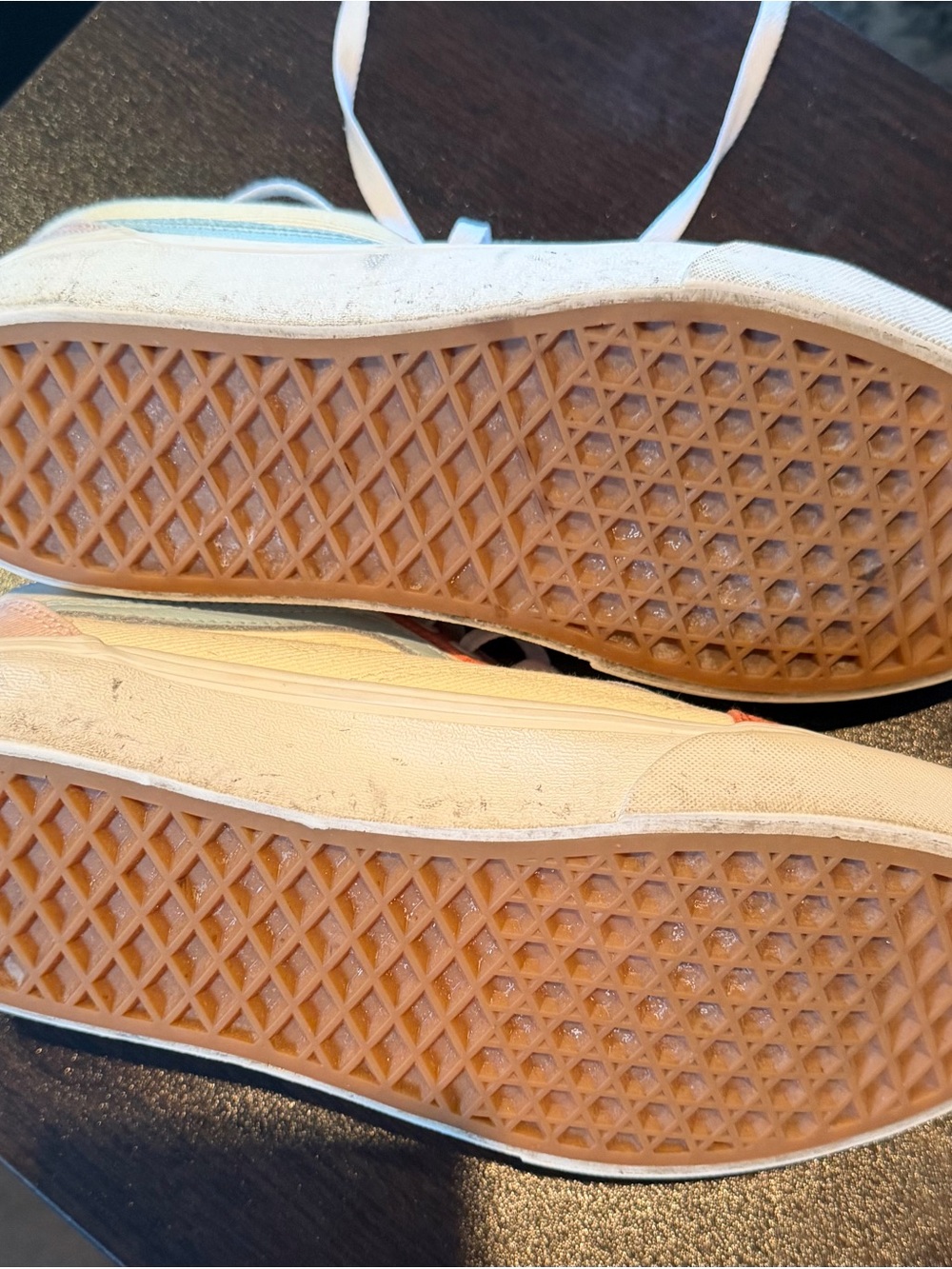 Vans Two-Tone Canvas Sneakers in Coral and Cream - Picture 4 of 6